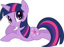 Size: 4000x2969 | Tagged: safe, alternate version, artist:catachromatic, derpibooru import, twilight sparkle, unicorn twilight, pony, unicorn, .svg available, high res, looking at you, lying down, prone, show accurate, simple background, smiling, smiling at you, solo, transparent background, vector, vector trace