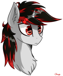 Size: 1280x1564 | Tagged: safe, artist:chage, derpibooru import, oc, oc:blackjack, pony, unicorn, fallout equestria, fallout equestria: project horizons, bust, fanfic art, portrait, solo