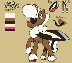 Size: 1600x1400 | Tagged: safe, artist:stemthebug, derpibooru import, oc, oc only, oc:stem bedstraw, hybrid, insect, moth, mothpony, original species, pony, reference sheet, solo