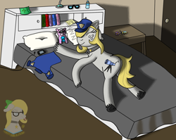 Size: 1670x1332 | Tagged: safe, artist:gray star, derpibooru exclusive, derpibooru import, oc, oc:gray star, bee, insect, plushie, police, security guard, sleeping