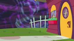 Size: 1280x720 | Tagged: safe, derpibooru import, screencap, discordant harmony, season 7, background, discord's house, no pony, scenic ponyville, the discord zone