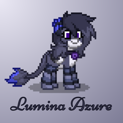 Size: 999x999 | Tagged: safe, artist:band sickle, derpibooru import, oc, oc only, oc:lumina azure, cat, cat pony, original species, pegasus, pony, bell, bell collar, c:, clothes, collar, glow, pony town, smiling, sockies, socks, solo