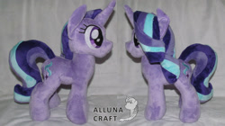 Size: 1024x572 | Tagged: safe, artist:allunacraft, derpibooru import, starlight glimmer, pony, irl, photo, plushie, solo