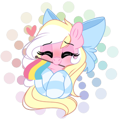 Size: 2859x2896 | Tagged: safe, artist:emberslament, derpibooru import, oc, oc only, oc:bay breeze, pegasus, pony, blushing, bow, clothes, cute, eyes closed, flag, hair bow, heart eyes, long mane, mouth hold, ocbetes, pansexual pride flag, pegasus oc, pride, pride flag, simple background, socks, striped socks, transparent background, wingding eyes