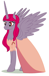 Size: 1164x1824 | Tagged: safe, artist:cheerful9, derpibooru import, oc, oc only, alicorn, pony, alicorn oc, female, horn, mare, simple background, solo, white background, wings