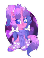 Size: 2400x3210 | Tagged: safe, artist:lilywolfpie-yt, derpibooru import, oc, pony, unicorn, clothes, female, mare, scarf, simple background, solo, transparent background