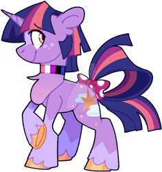 Size: 1280x1354 | Tagged: safe, artist:rohans-ponies, derpibooru import, twilight sparkle, pony, unicorn, alternate cutie mark, alternate design, bow, simple background, solo, tail bow, transparent background