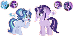 Size: 2380x1204 | Tagged: safe, artist:xxcheerupxxx, derpibooru import, oc, pony, unicorn, female, magical lesbian spawn, mare, offspring, parent:starlight glimmer, parent:trixie, parent:twilight sparkle, parents:startrix, parents:twistarlight, simple background, transparent background