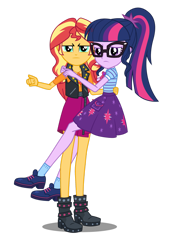 Size: 1280x1870 | Tagged: safe, artist:jcpreactyt, derpibooru import, sci-twi, sunset shimmer, twilight sparkle, equestria girls, female, lesbian, scitwishimmer, shipping, simple background, sunsetsparkle, transparent background, watermark