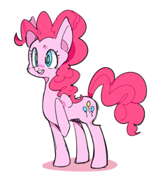 Size: 645x712 | Tagged: safe, artist:harleysartstuff, derpibooru import, pinkie pie, earth pony, pony, female, mare, open mouth, simple background, solo, white background