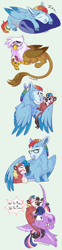 Size: 1500x6053 | Tagged: safe, artist:owlcoholik, derpibooru import, gilda, rainbow dash, twilight sparkle, twilight sparkle (alicorn), oc, oc:heathcliff, alicorn, griffon, hippogriff, pony, egg, glasses, interspecies offspring, magical lesbian spawn, offspring, parent:gilda, parent:rainbow dash, parents:gildash, pregnant