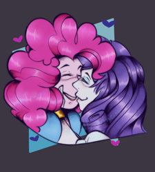 Size: 494x548 | Tagged: safe, artist:mlpandlpsprincess, derpibooru import, pinkie pie, rarity, equestria girls, eyes closed, female, heart, lesbian, raripie, shipping