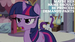 Size: 1280x720 | Tagged: safe, derpibooru import, edit, edited screencap, editor:quoterific, screencap, rarity, twilight sparkle, unicorn twilight, pony, unicorn, a canterlot wedding, season 2, butt, female, magic, mare, open mouth, rearity, telekinesis