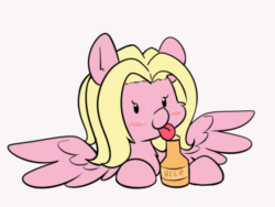 Size: 560x420 | Tagged: safe, artist:taurson, derpibooru import, oc, oc:mio, pegasus, pony, alcohol, animated, beer, blushing, cute, drinking, female, freckles, lapping, licking, mare, simple background, solo, spread wings, tongue, tongue out, white background, wings