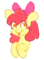 Size: 594x802 | Tagged: safe, artist:riceflowers_art, derpibooru import, apple bloom, :p, adorabloom, cute, female, filly, looking at you, solo, tongue, tongue out