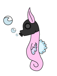 Size: 3024x4032 | Tagged: safe, artist:agdapl, derpibooru import, sea pony, bubble, crossover, female, gas mask, mask, pyro, rule 63, seaponified, simple background, solo, species swap, team fortress 2, transparent background