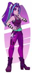 Size: 1766x3959 | Tagged: safe, artist:light262, aria blaze, equestria girls, boots, clothes, female, hand on hip, high heel boots, high res, lidded eyes, pants, shoes, solo