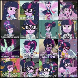 Size: 1080x1080 | Tagged: safe, derpibooru import, edit, edited screencap, editor:flutteriaeth, screencap, midnight sparkle, pinkie pie, sci-twi, spike, spike the regular dog, twilight sparkle, dog, better together, dance magic, eqg summertime shorts, equestria girls, equestria girls (movie), friendship games, friendship through the ages, good vibes, holidays unwrapped, legend of everfree, mad twience, perfect day for fun, rainbow rocks, rollercoaster of friendship, spoiler:eqg specials, book, clothes, cute, cutie mark, cutie mark on clothes, dance magic (song), eyes closed, female, glasses, legend you were meant to be, lockers, male, microphone, o come all ye squashful, ponied up, ponytail, rainbow rocks outfit, smiling, twiabetes, welcome to the show