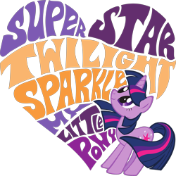 Size: 4003x4000 | Tagged: safe, derpibooru import, twilight sparkle, unicorn twilight, pony, unicorn, .svg available, hasbro, heart, official, simple background, solo, sticker, stock vector, svg, text, transparent background, vector, windswept mane, windswept tail