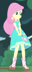 Size: 250x569 | Tagged: safe, derpibooru import, screencap, fluttershy, better together, equestria girls, stressed in show, cropped, solo