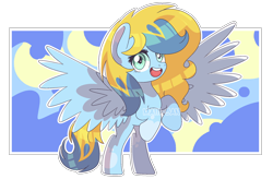 Size: 2452x1608 | Tagged: safe, artist:maiii-san, derpibooru import, oc, oc only, pegasus, pony, :d, pegasus oc, rearing, simple background, solo, spread wings, transparent background, wings