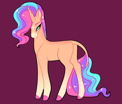 Size: 2600x2200 | Tagged: safe, artist:loryska, derpibooru import, oc, oc only, pony, unicorn, cloven hooves, female, leonine tail, magical lesbian spawn, mare, offspring, parent:rarity, parent:sunset shimmer, parents:sunsarity, simple background, solo