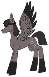 Size: 1959x3071 | Tagged: safe, artist:agdapl, derpibooru import, pegasus, pony, coat markings, crossover, engineer, female, mare, ponified, rule 63, simple background, socks (coat marking), solo, species swap, team fortress 2, transparent background, wings
