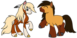 Size: 2663x1335 | Tagged: safe, artist:three uncle, derpibooru import, earth pony, pony, dreamworks, female, male, mare, ponified, rain (character), simple background, spirit: stallion of the cimarron, stallion, transparent background