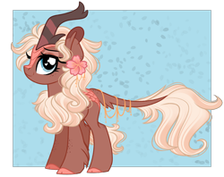 Size: 3280x2602 | Tagged: safe, artist:emberslament, derpibooru import, oc, oc only, kirin, female, flower, flower in hair, freckles, heart eyes, high res, kirin oc, looking at you, smiling, smiling at you, solo, wingding eyes