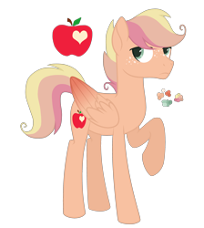 Size: 2600x2900 | Tagged: safe, artist:magicuniclaws, derpibooru import, oc, pegasus, magical lesbian spawn, male, offspring, parent:applejack, parent:princess cadance, parents:appledance, raised hoof, raised leg, solo, stallion