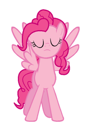 Size: 385x577 | Tagged: safe, artist:annaartwork1234, derpibooru import, pinkie pie, pegasus, pony, base used, eyes closed, pegasus pinkie pie, race swap, simple background, white background, wings