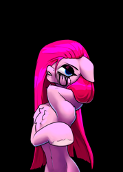 Size: 1400x1950 | Tagged: safe, artist:hc0, derpibooru import, pinkie pie, earth pony, pony, bipedal, female, makeup, mare, pinkamena diane pie, running makeup, solo