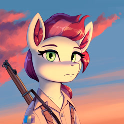 Size: 3693x3705 | Tagged: safe, artist:mrscroup, derpibooru import, oc, oc only, pony, gun, solo, weapon