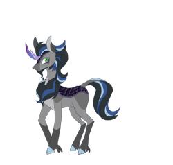 Size: 640x610 | Tagged: safe, artist:shrimptwink, derpibooru import, king sombra, kirin, alternate design, alternate universe, good king sombra, kirin-ified, male, simple background, solo, species swap, stallion, transparent background