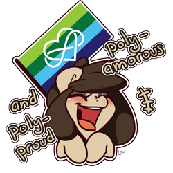 Size: 2500x2500 | Tagged: safe, artist:lou, derpibooru import, oc, oc:louvely, polyamory, pride flag, pride month