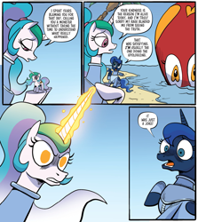 Size: 935x1050 | Tagged: safe, artist:akeemroberts, derpibooru import, idw, princess celestia, princess luna, spoiler:comic, spoiler:comic98, angry, kraken, season 10, tyrant celestia