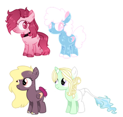 Size: 1280x1216 | Tagged: safe, artist:lilywolfpie-yt, derpibooru import, oc, oc only, earth pony, pegasus, pony, unicorn, female, filly