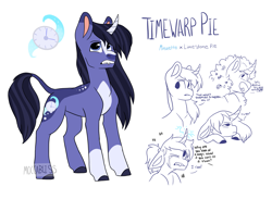 Size: 2427x1772 | Tagged: safe, artist:moccabliss, derpibooru import, oc, oc only, oc:timewarp pie, pony, unicorn, magical lesbian spawn, male, offspring, parent:limestone pie, parent:minuette, stallion