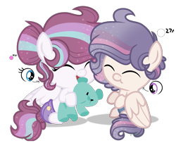 Size: 2412x1956 | Tagged: safe, artist:lightning-chaseryt, derpibooru import, oc, oc:marble starlight, oc:starry berry, pony, baby, baby pony, offspring, parent:pound cake, parent:princess flurry heart, parents:poundflurry, siblings, simple background, transparent background, twins