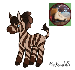 Size: 930x860 | Tagged: safe, artist:misskanabelle, derpibooru import, oc, oc only, zebra, female, ice skates, mare, signature, zebra oc