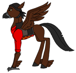 Size: 3001x2863 | Tagged: safe, artist:agdapl, derpibooru import, hippogriff, clothes, crossover, hippogriffied, male, sideburns, simple background, sniper, species swap, team fortress 2, transparent background