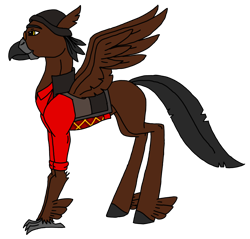 Size: 2048x1954 | Tagged: safe, alternate version, artist:agdapl, derpibooru import, hippogriff, clothes, crossover, hippogriffied, male, simple background, sniper, species swap, team fortress 2, transparent background