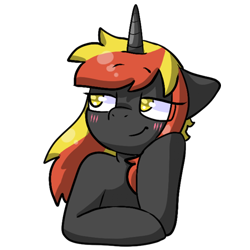 Size: 512x512 | Tagged: safe, artist:alex69vodka, derpibooru import, oc, oc only, oc:java, pony, unicorn, blushing, female, simple background, sticker, transparent background