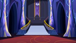 Size: 1280x720 | Tagged: safe, derpibooru import, screencap, dungeons and discords, background, liminal space, no pony, scenic ponyville, stairs, twilight's castle