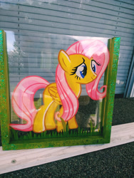 Size: 1920x2560 | Tagged: safe, artist:annuthecatgirl, derpibooru import, fluttershy, glass painting, painting, solo, traditional art