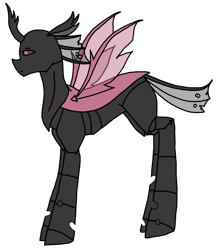 Size: 2544x2897 | Tagged: safe, alternate version, artist:agdapl, derpibooru import, changeling, changelingified, crossover, female, miss pauling, pink changeling, simple background, species swap, team fortress 2, transparent background