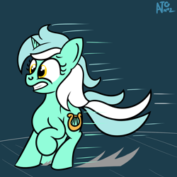 Size: 1200x1200 | Tagged: safe, artist:dafiltafish, derpibooru import, lyra heartstrings, pony, unicorn, action lines, female, gritted teeth, mare, natg 2021