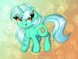 Size: 3500x2628 | Tagged: safe, artist:mlp-melodymark, derpibooru import, lyra heartstrings, pony, unicorn, female, happy, mare, smiling, solo, sparkles