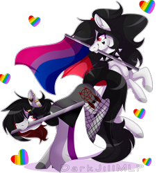 Size: 3416x3784 | Tagged: safe, artist:darkjillmlp123, derpibooru import, oc, oc only, oc:dark jill, bat pony, earth pony, pony, choker, female, mare, mouth hold, pride flag, simple background, spiked choker, transparent background