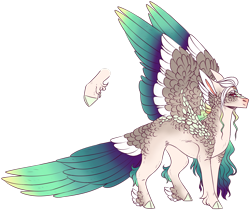 Size: 1920x1615 | Tagged: safe, artist:sleepy-nova, derpibooru import, oc, hybrid, colored wings, interspecies offspring, magical lesbian spawn, multicolored wings, offspring, parent:queen novo, parent:rain shine, simple background, solo, transparent background, wings